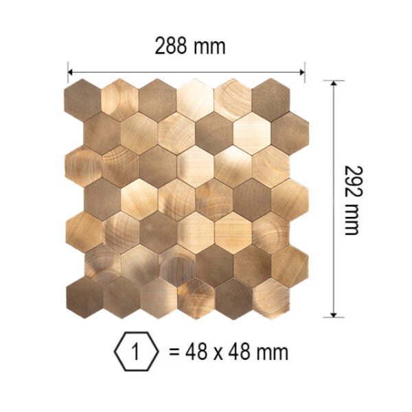 Hexagon-Mozaiek-Brons-Koper-Info