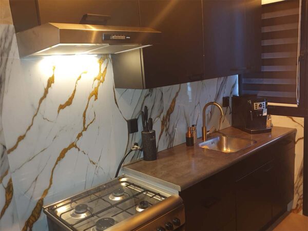 Marmer Wandpaneel Goud Deco Wit