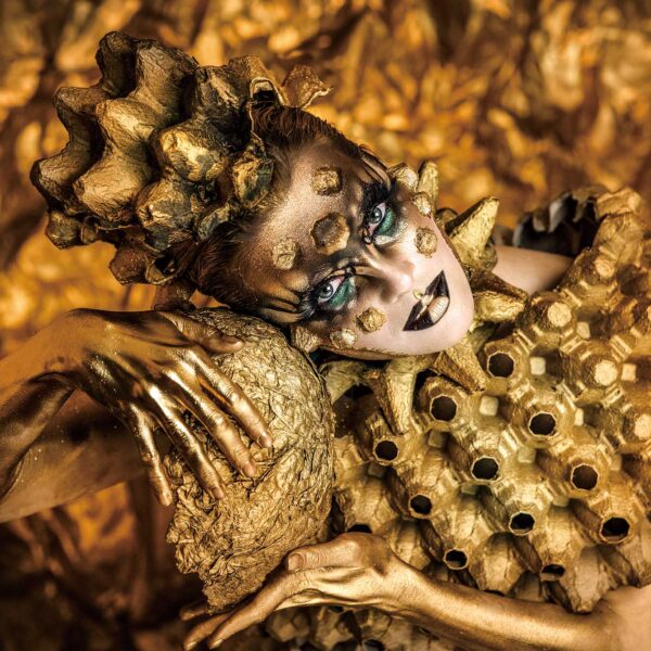 Glasschilderij Golden Woman 80x120cm