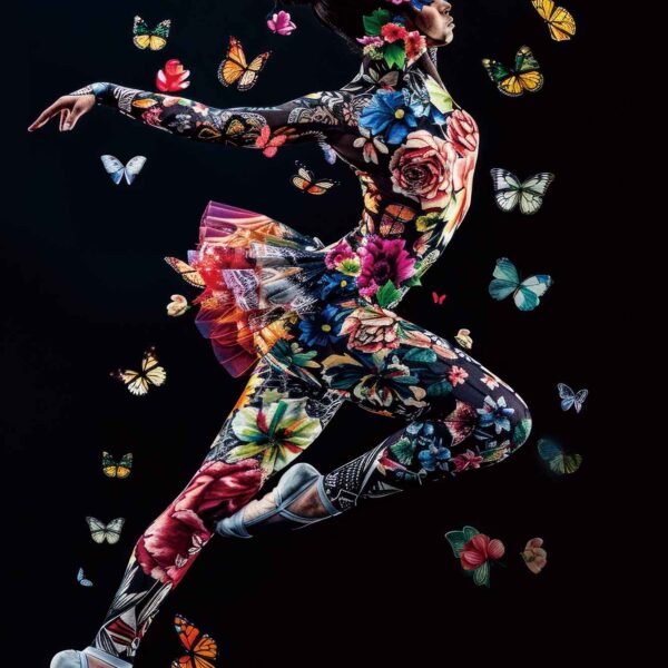 Glasschilderij Butterfly Ballerina A 120x80cm