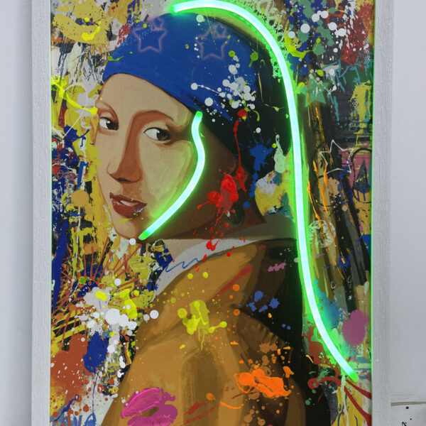 Neon Art Meisje met de Parel