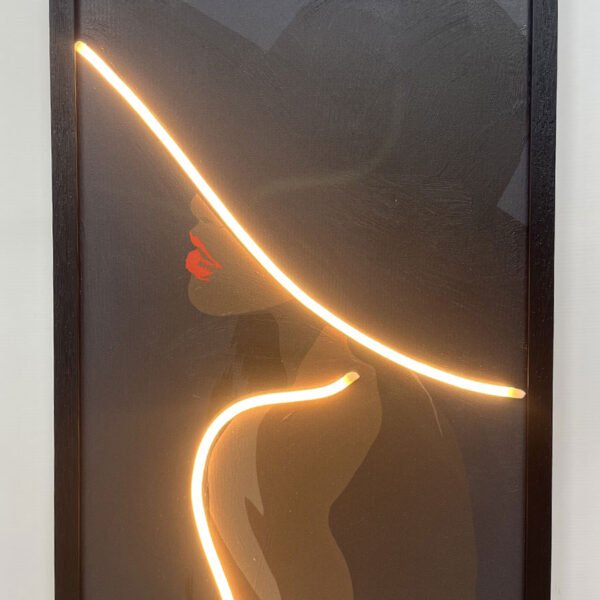 Neon Art Red Lips Woman