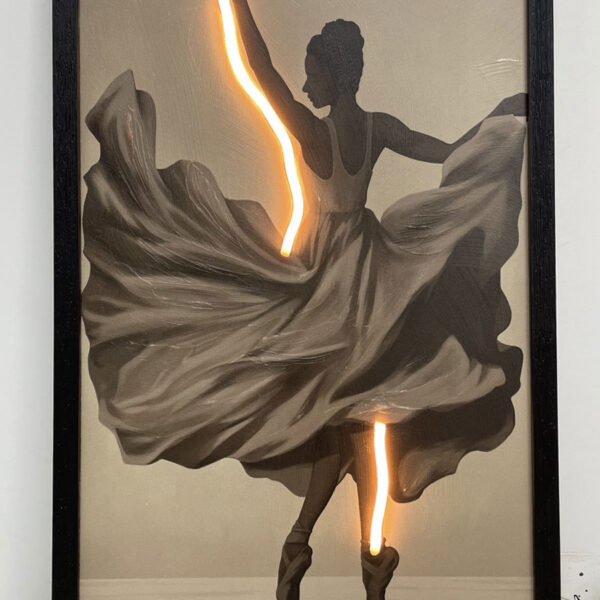 Neon Art Woman Dancing Energy