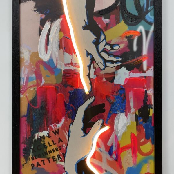 Neon Art Woman Hands